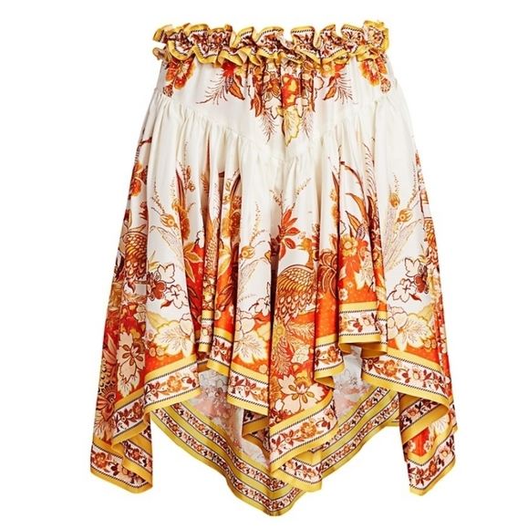 Zimmermann Brightside Angled Hem Skirt - Picture 1 of 16